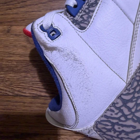 Nike Air Jordan 3 Retro OG "True Blue" in white leather Size 13 - Picture 5 of 11